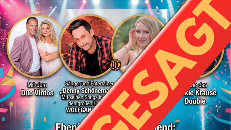 Einmalige Lieblingsschlager-Nacht in der Sporthalle Baruth abgesagt